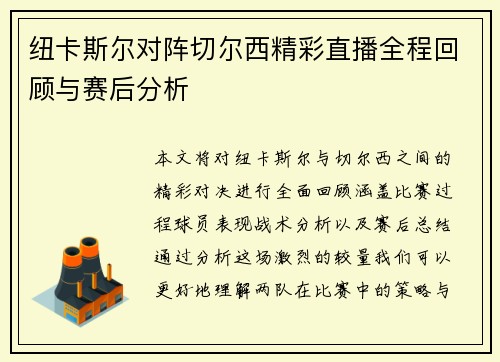 纽卡斯尔对阵切尔西精彩直播全程回顾与赛后分析